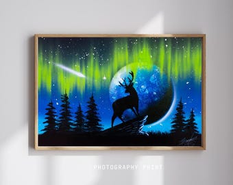 Spraypaint Art / Spray Paint Art / Galaxy Art / Space Home Decor / Street Art / Spray Paint / Dawn of the Northern Winds /