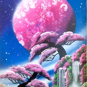 Spraypaint Art / Spray Paint Art / Galaxy Art / Space Home Decor / Street Art / Spray Paint / Spring Conjunction