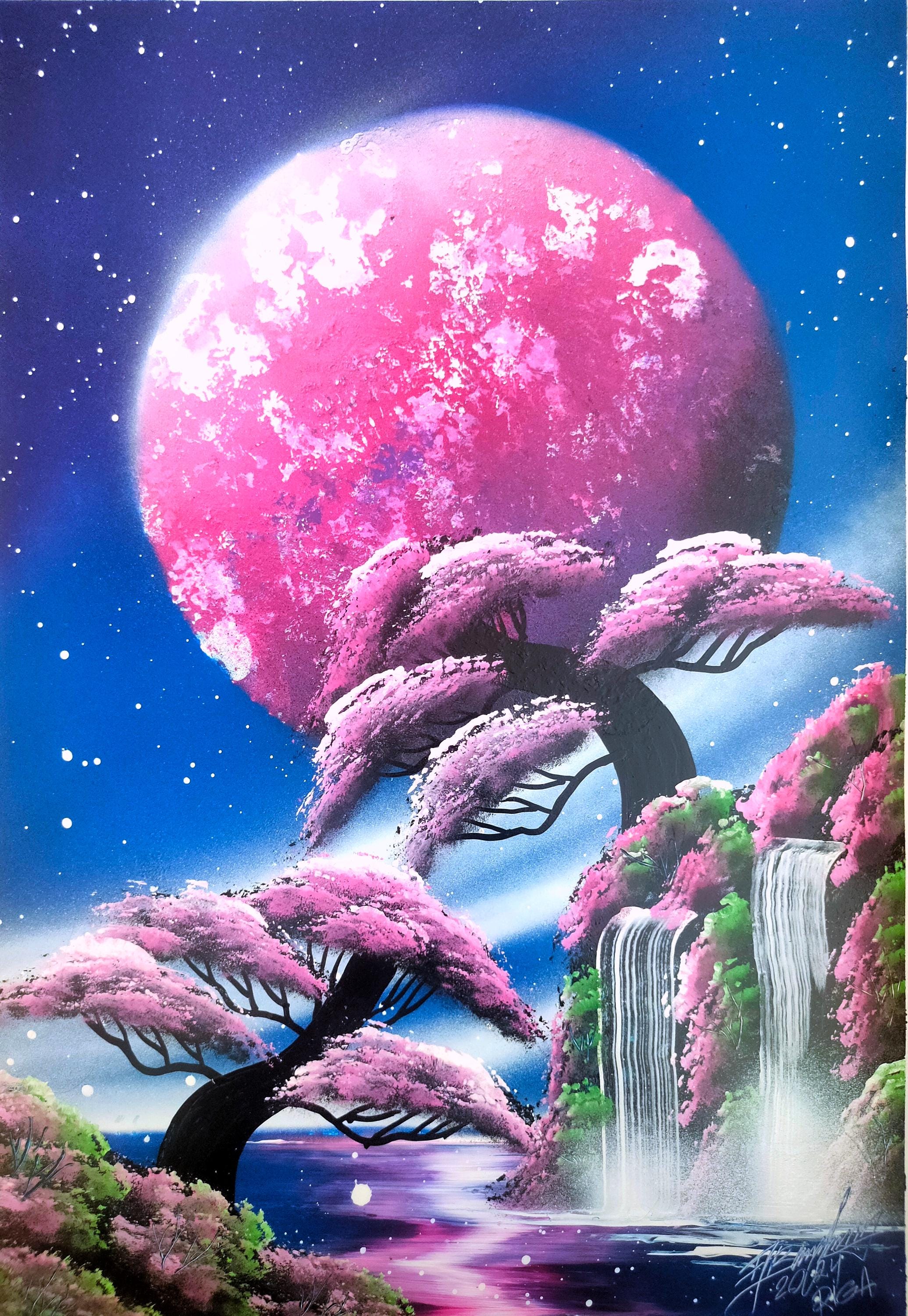 Spraypaint Art / Spray Paint Art / Galaxy Art / Space Home Decor