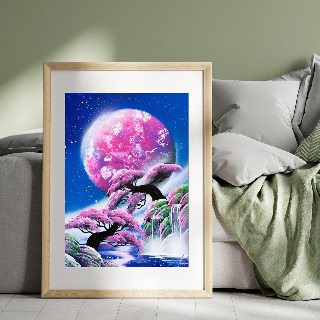 Spraypaint Art / Spray Paint Art / Galaxy Art / Space Home Decor