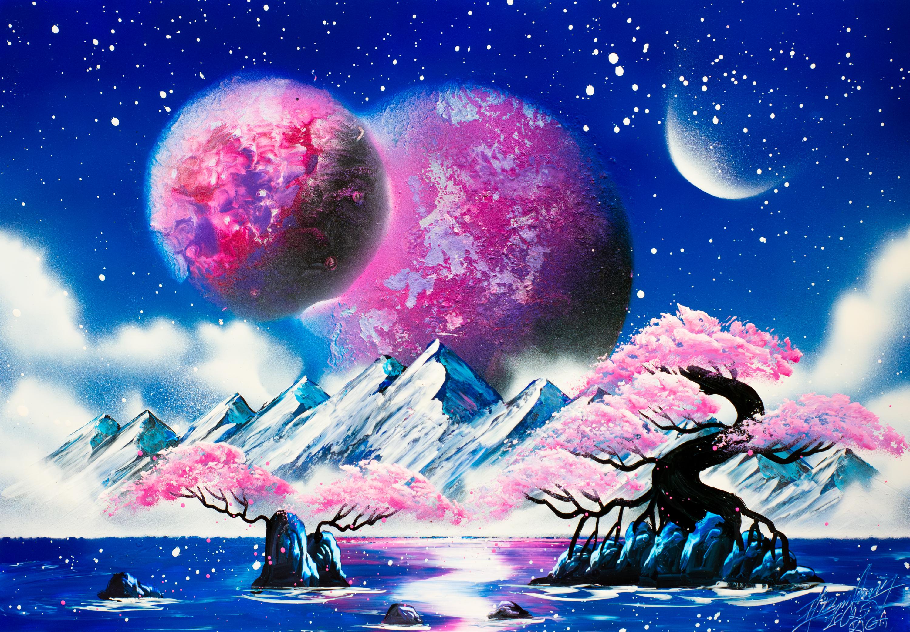 Spraypaint Art / Spray Paint Art / Galaxy Art / Space Home
