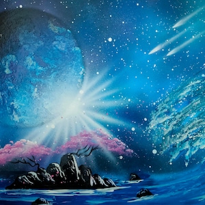 Spraypaint Art / Spray Paint Art / Galaxy Art / Space Home Decor / Street Art / Spray Paint / Relentless Hunger /