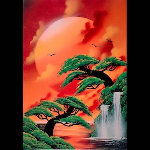 Spraypaint Art / Spray Paint Art / Galaxy Art / Space Home Decor / Street Art / Spray Paint / Sunset Falls