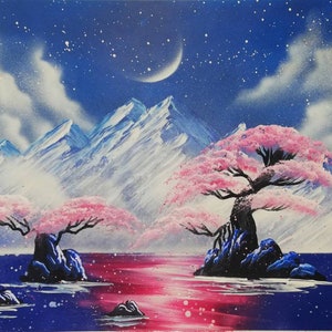 Spraypaint Art / Spray Paint Art / Galaxy Art / Space Home Decor / Street Art / Spray Paint / Cloud Falls /