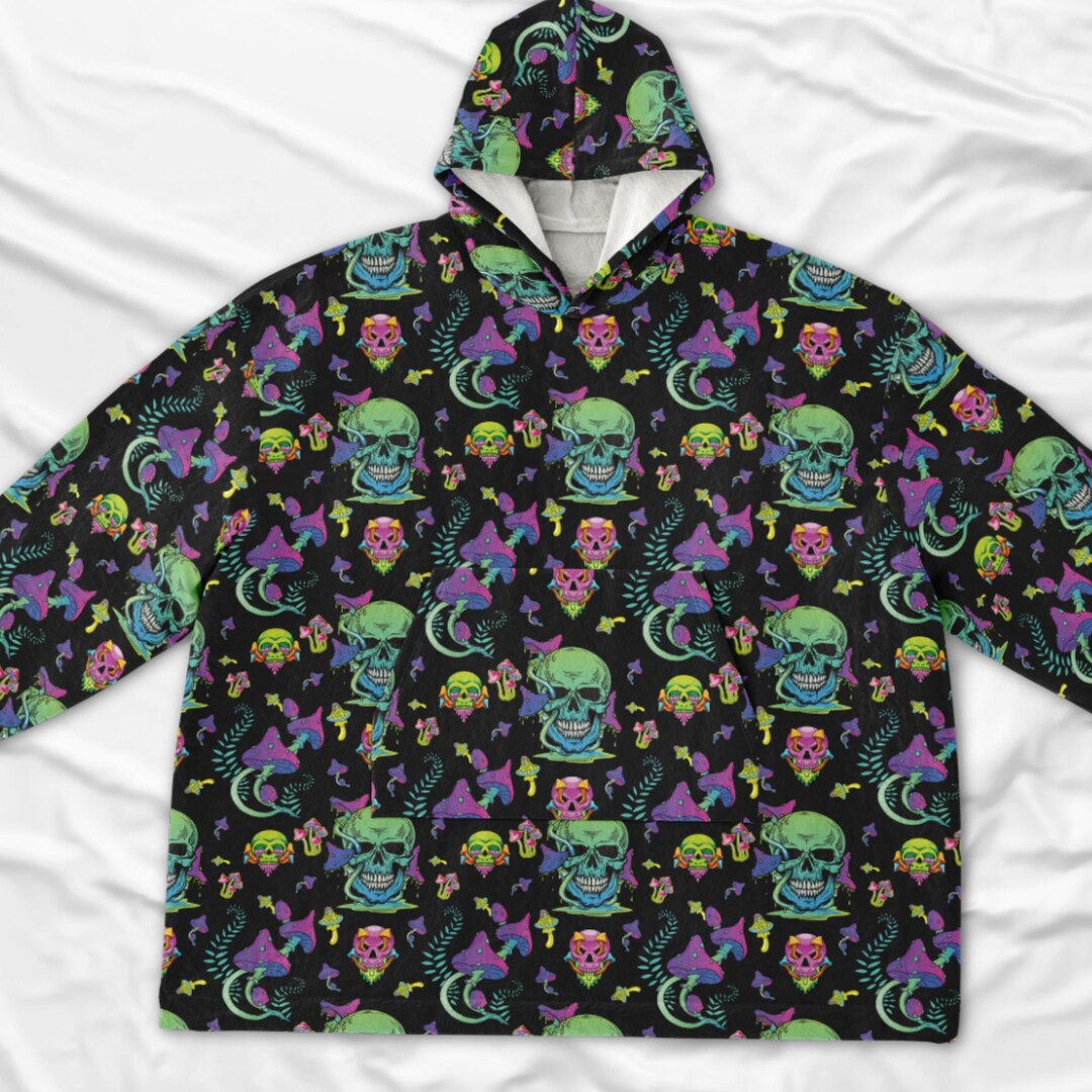 Psychedelic Mushroom Hoodie Snug Superhoodie, Rave Outfit Women ...