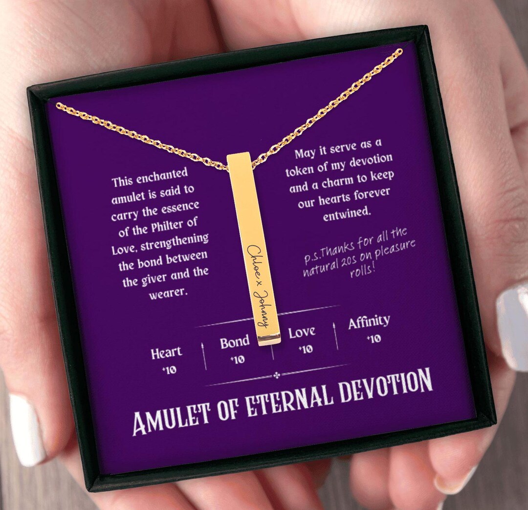 Personalized DND Amulet Necklace: Custom Name Engagement Gift - Etsy