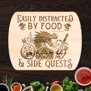DND Cutting Board: Handcrafted Hardwood Gift for Dungeon Master