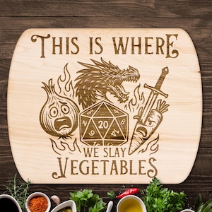 DND Cutting Board: Handcrafted Hardwood Gift for Dungeon Masters