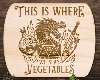 DND Cutting Board: Handcrafted Hardwood Gift for Dungeon Masters