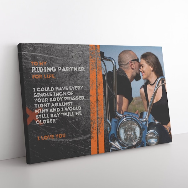 Personalisiertes Biker Geschenk, An meinen Reitpartner, Motorrad Paar Geschenk, Life is One Sweet Ride, Foto Canvas, Biker Jahrestag Hochzeitsgeschenk