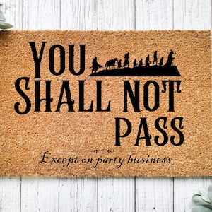 DND Doormat: &quot;You Shall Not Pass&quot; - Fantasy Welcome Mat