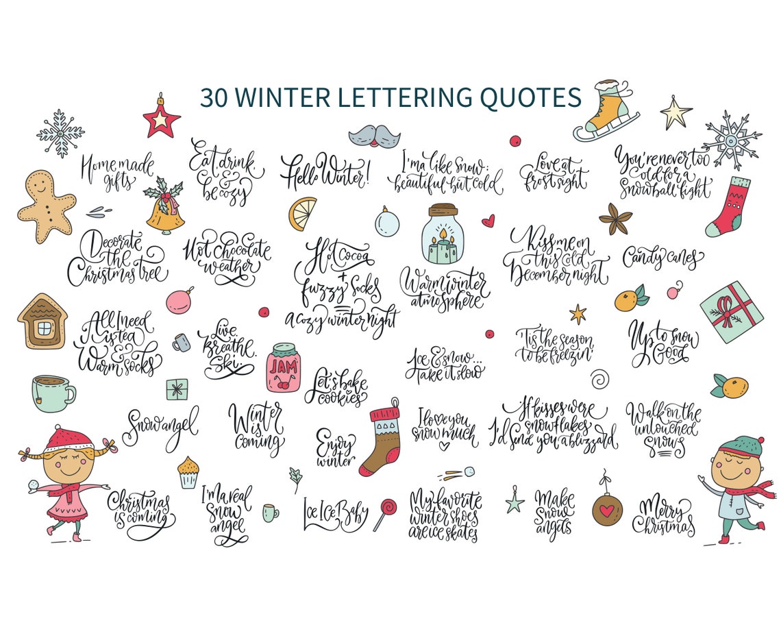 Christmas Snow Angel Quotes Letters , Winter Quotes , Printable Wall Art Christmas Quotes