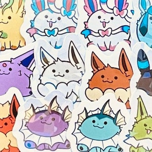 Mini Eeveelution Sticker Pack (+ Pikachu!)