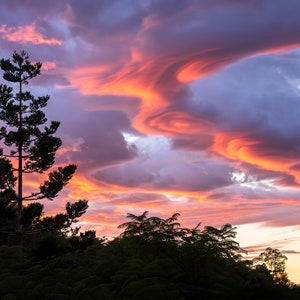 Sorpresa di nuvole all'alba – Arte del cielo, stampa fotografica, decorazione da parete, carta tela acrilico metallo, cielo lenticolare, paesaggio naturale