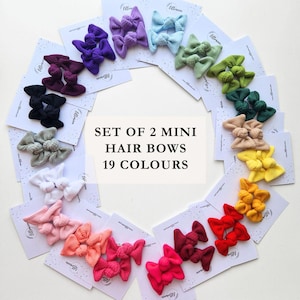Set di 2 mini fiocchi per capelli a coste, accessori per bambina.
