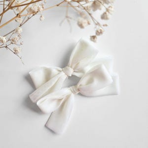 Set of 2 Tulle Hair Bows – White Sheer Hair Clips for Girls | Handmade Wedding, Baptism & Photoshoot Accessories