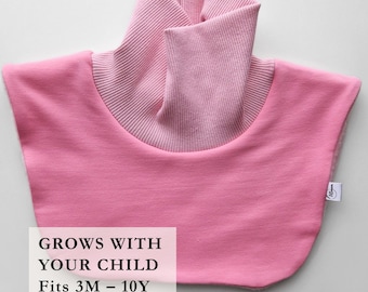 Scaldacollo per bambini, sciarpa a collo foderata in pile, scaldacollo invernale, rosa tenue