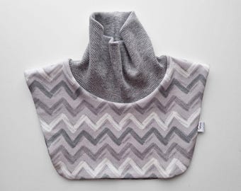Scaldacollo in cotone per bambini – Scaldacollo leggero a zigzag grigio