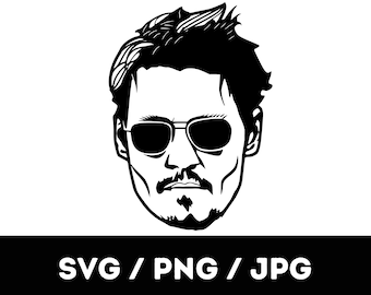 Johnny Depp SVG, PNG, JPG files
