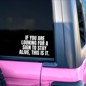 If You Are Looking For a Sign to Stay Alive This Is It Decal / Mental Health Stickers / Suicide Awareness