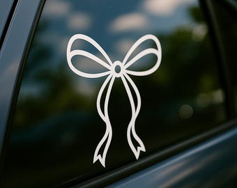 Coquette Bow Vinyl Decal Sticker for Car Window, Laptop, Mirror, Tumbler, Cute Feminine Bow Aesthetic Decal