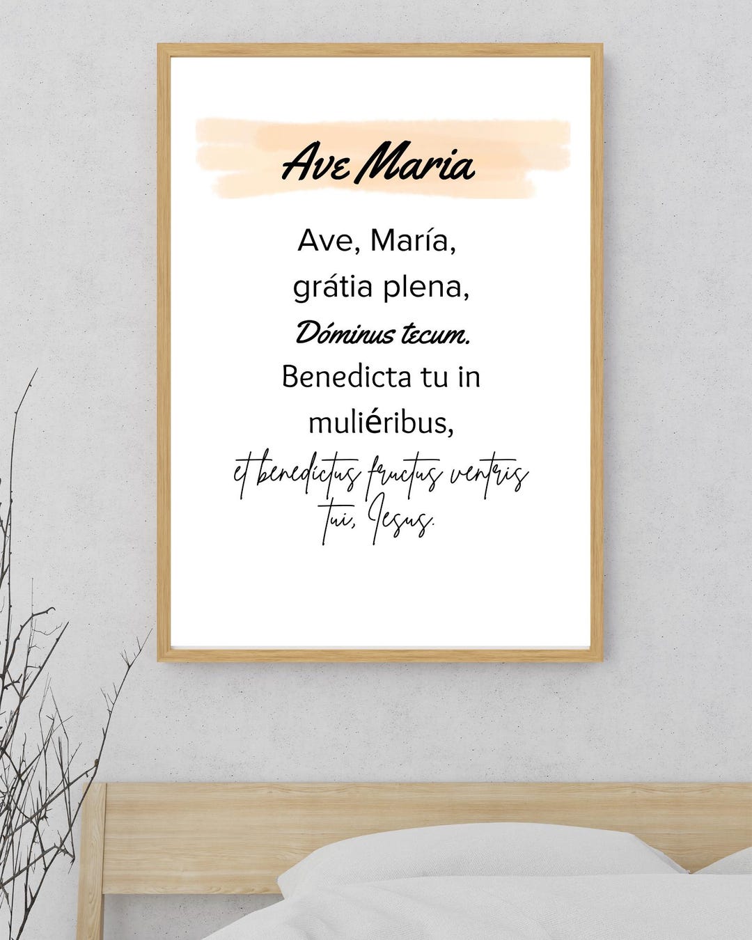 Ave Maria - Latin Prayer Elegant Printable - Catholic Wall Art -virgin ...