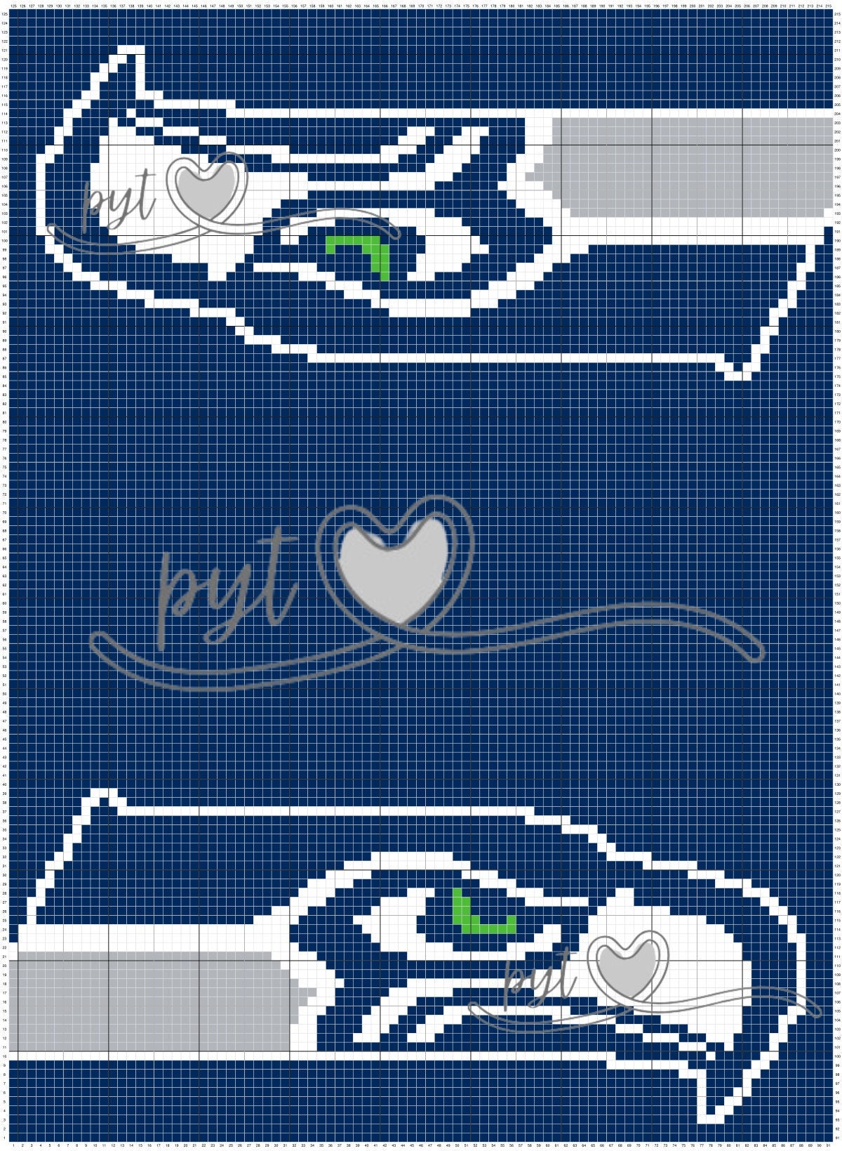 Seahwk Pattern Seattle Seahawks C2C Blanket Pattern - Etsy
