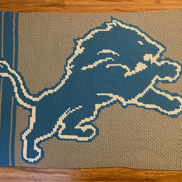 Detroit Lions C2C Blanket Pattern