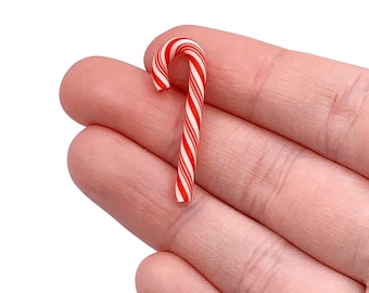 1 Miniature Candy Cane | Dollhouse Candy Food | Dollhouse Minis | Tiny Realistic Peppermint Candy | Candy Shop Supplies | Sweet Candy Charms
