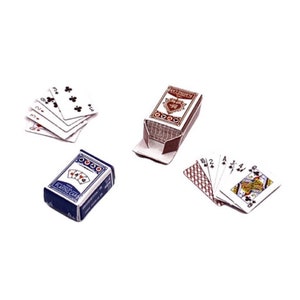 Carte da gioco in miniatura 1:12 da poker, mini pila di carte per casa delle bambole, mazzo di carte realistico, mini carte da casinò realistiche 1/12, carte per sala giochi
