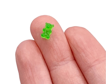 1:6 Miniature Gummy Bears | Mini Candy Shop Supplies | Dollhouse Minis | Tiny Resin Candies | Cabochon Sweet Candy Charms | Clear Candy Jar
