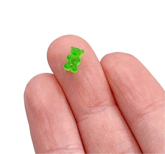 1:6 Miniature Gummy Bears | Mini Candy Shop Supplies | Dollhouse Minis | Tiny Resin Candies | Cabochon Sweet Candy Charms | Clear Candy Jar