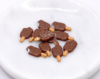 1 Miniature Ice Cream Bar | Dollhouse Minis | Tiny Specialty Ice Cream | Frozen Dessert | Mini Ice Cream Sweets | Chocolate Dipped Treat