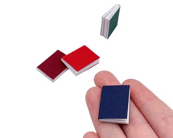 1:12 Dollhouse Miniature Books | Tiny Book with Blank Pages | 1/12 Realistic Mini Notebook | Gift for Writer | Miniature Classroom Supplies