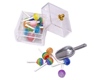 Miniature Lollipops | 1:6 Scale | Candy Shop Supplies | Tiny Suckers | Dollhouse Mini | Tiny Realistic Candies | Cabochon Sweet Candy Charms
