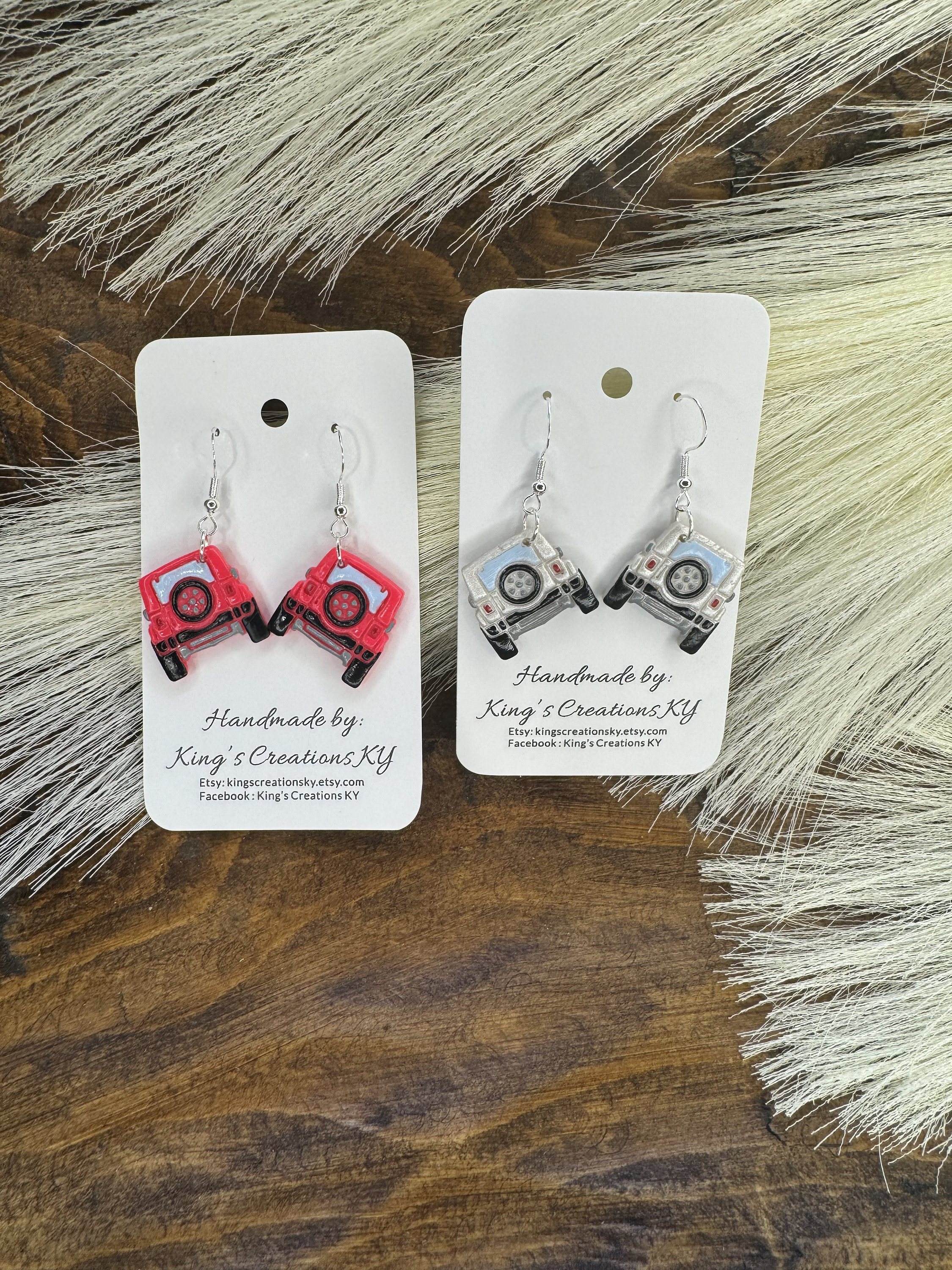 4x4 off-road  handmade polymer clay earrings