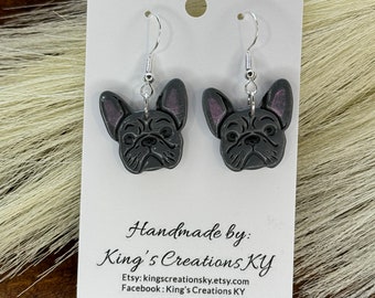 Frenchie handmade polymer clay earrings