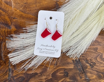 Red party cup handmade polymer clay earrings