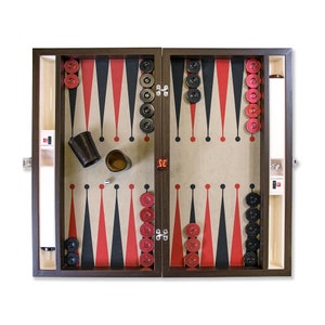 Juego de backgammon hecho a mano Merba 35 Series 95: personalizado de primera calidad con cuero ultramar, nombre y logotipo personalizados, tablero de madera de alta calidad