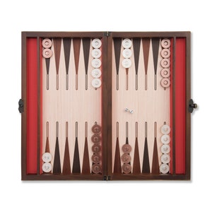 Juego de backgammon Turga 35 Series 688 hecho a mano: personalizado de primera calidad con cuero ultramar, nombre y logotipo personalizados, tablero de madera de alta calidad