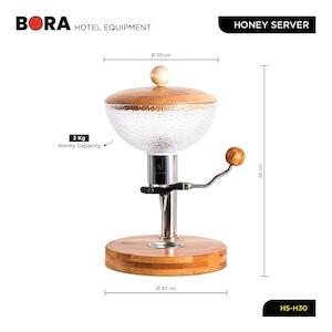 Honingpot - speciaal ontworpen honingserver voor thuis, hotel en restaurant, geeft 10 g honing af, elegant, duurzaam