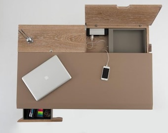 Modern Solid Oak & Walnut Desk - 120 CM - For Home or Office