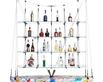 Special Design Handmade Wooden Bookshelf & Alcohol and Liquor Presentation Display Shelf Bar,Bar Organizer for your home,cafe and restaurant