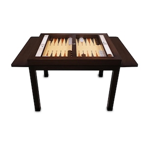 Juego de mesa de backgammon de madera retro hecho a mano: tablero de madera de alta calidad con diseño elegante para juegos clásicos