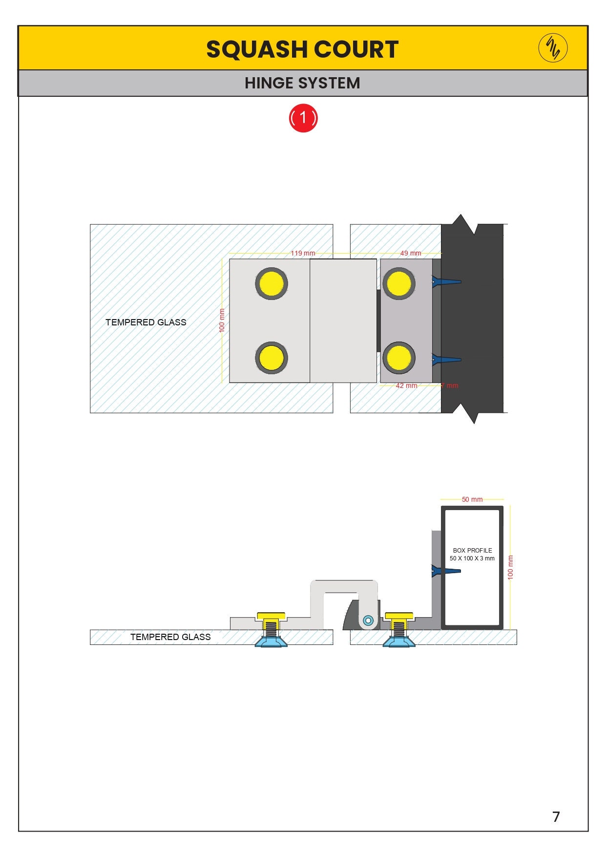 Squash Court Hinges and Lock Set / Glass Door Hinges Etsy
