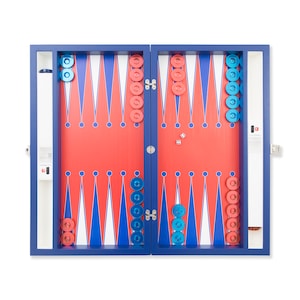 Juego de backgammon de fútbol hecho a mano: personalizado de primera calidad con cuero ultramar, nombre y logotipo personalizados, tablero de madera de alta calidad