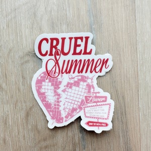 Cruel Summer Sticker Taylor Swift Vinyl Sticker Taylor Swift Lover Merch  Eras Tour Waterproof Sticker Laptop Water Bottle 