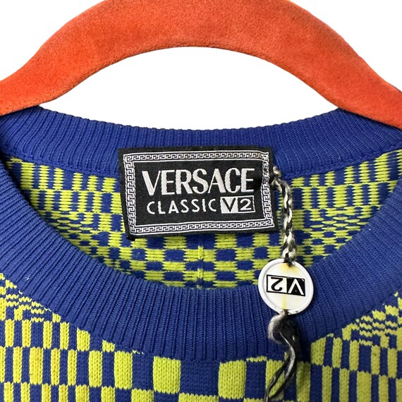 Versace Classic Psychedelic Checkered Circle Knit… - image 6