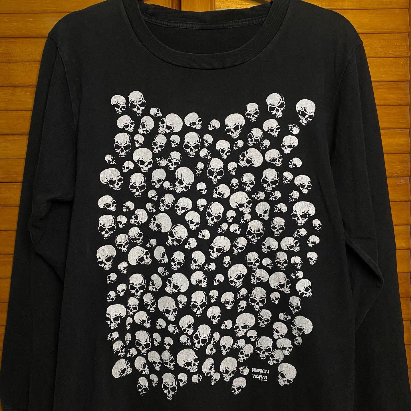 Vintage Fashion Victim 1997 Full Print Skull Front Back Long