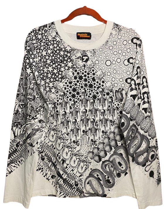 トップス HYSTERIC GLAMOR SNAKE SLEEVE LONGSLEEVE Vintage Hysteric Glamour Snake Print Long Sleeve Tshirt - Etsy